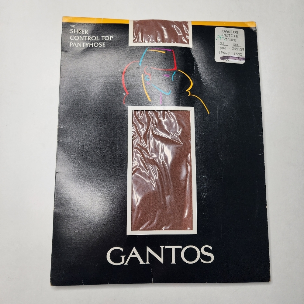 Vintage Gantos Sheer Control Top Pantyhose Petite Taupe